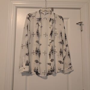 Charming Charlie Black and White Geometric Shirt